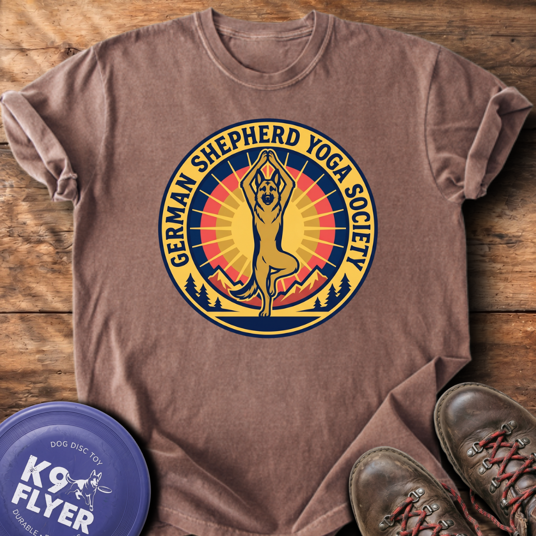 German Shepherd Yoga Society T-Shirt - Espresso