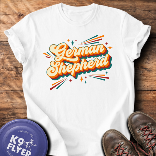 German Shepherd Retro T-Shirt - White