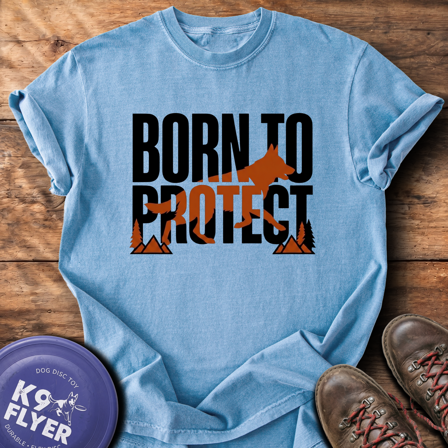 0127 Born To Protect - WashedDenim