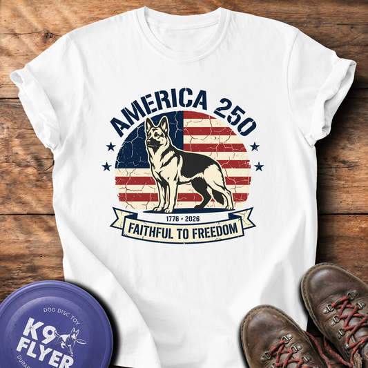0102 America Flag and GSD - White