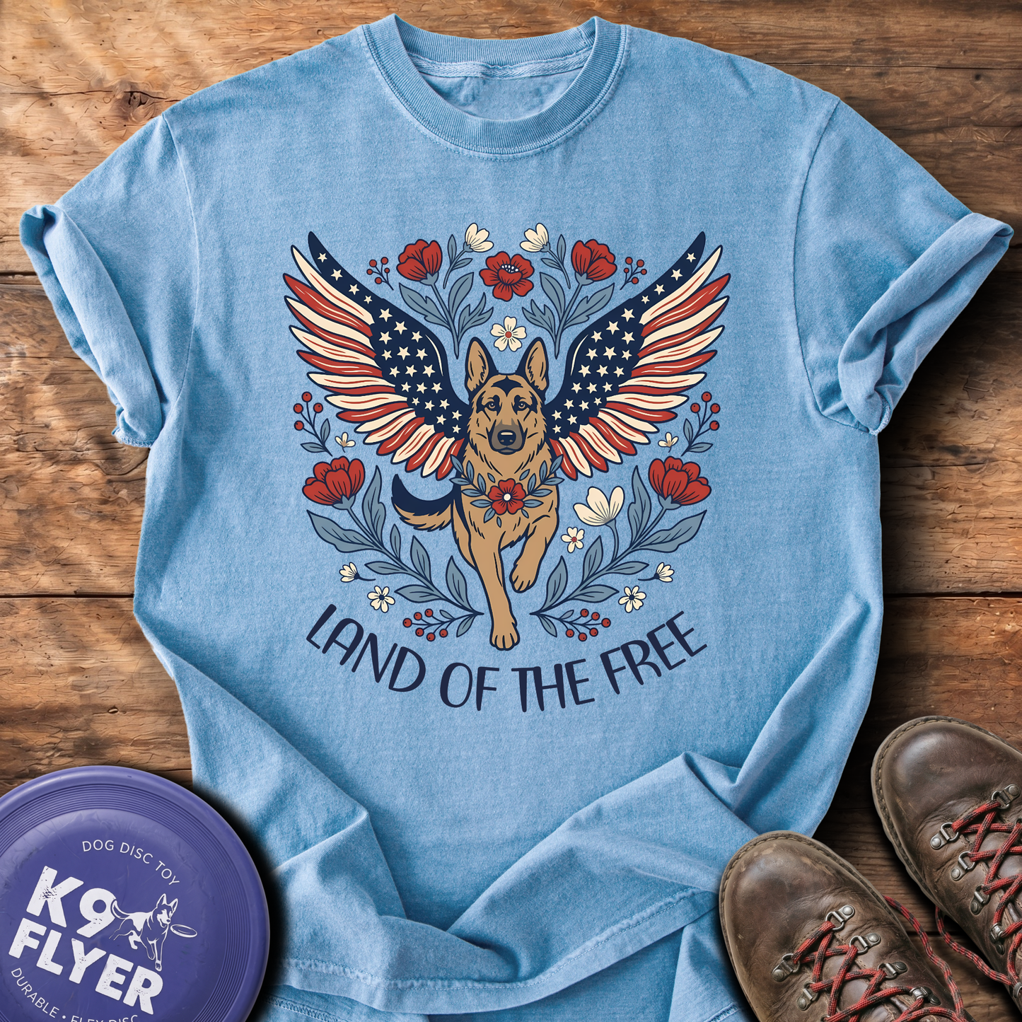 0128 Land Of The Free GSD - WashedDenim