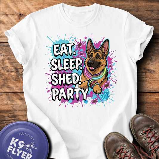 0042 Eat Sleep Shed Party - White