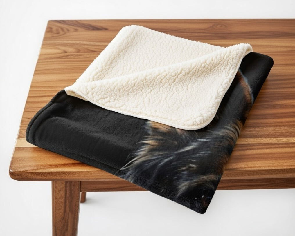 Regal Guardian - Shepherd Portrait Sherpa Blanket