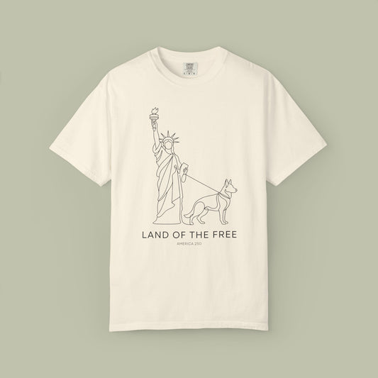 Land Of Free Line Art T-Shirt