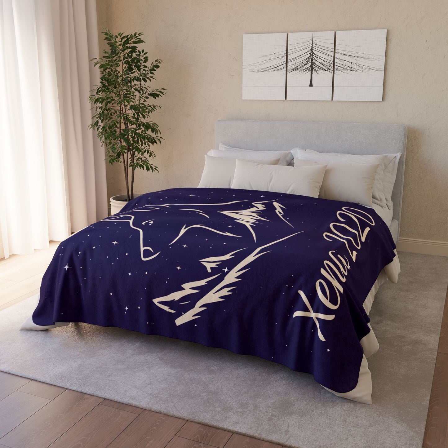 Under the Stars Fleece Sherpa Blanket