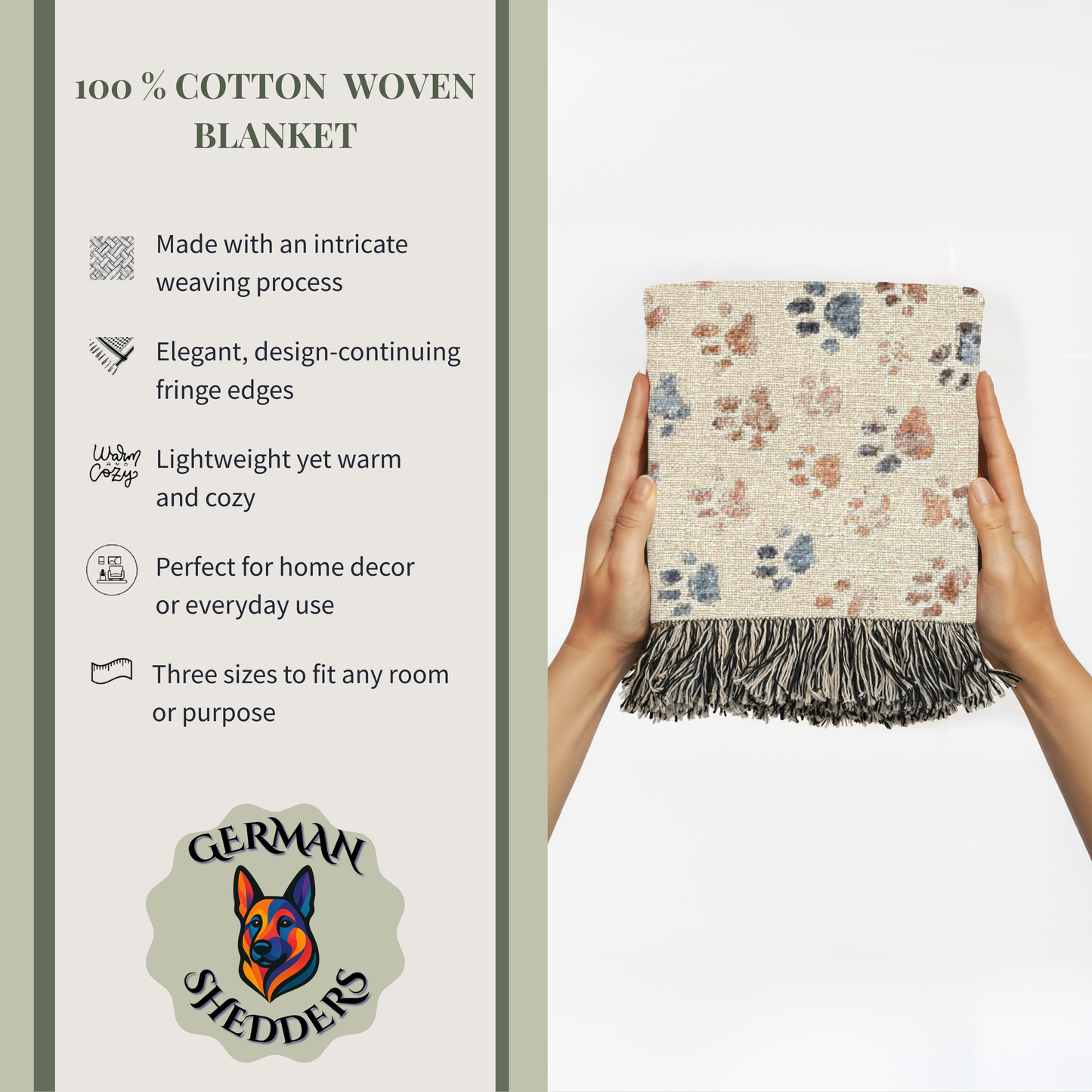 Pawprints Portrait Premium Woven Blanket