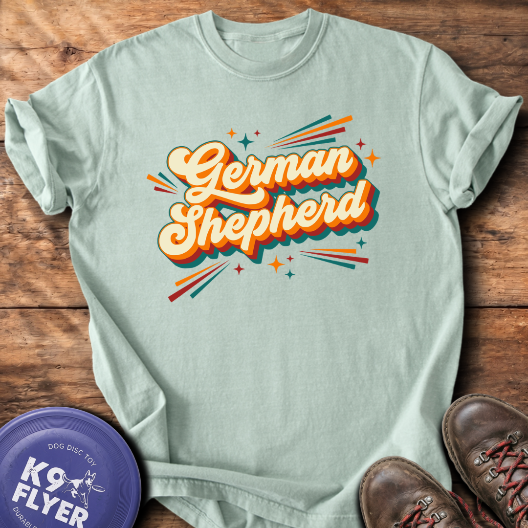 German Shepherd Retro T-Shirt - Bay