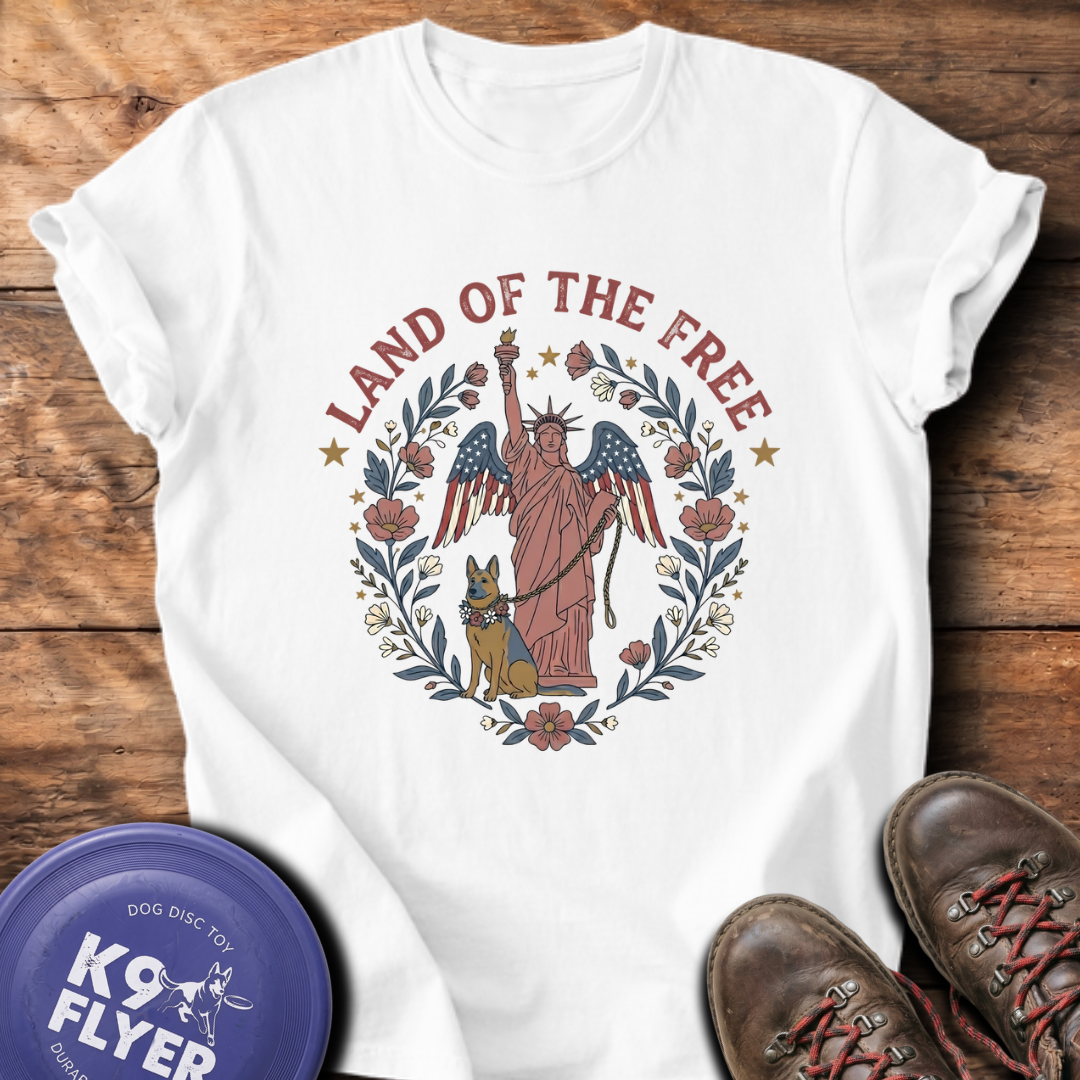 Statue and GSD T-Shirt - White