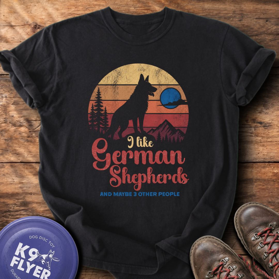 I Like German Shepherds T-Shirt - Black