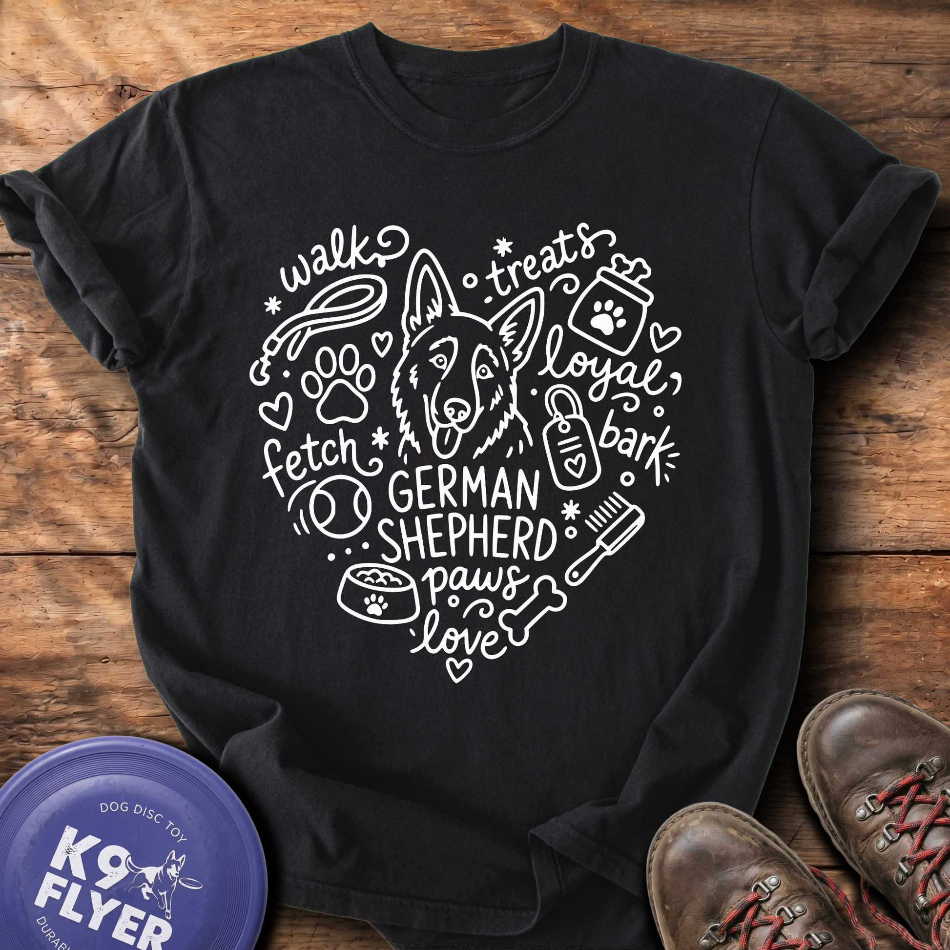 0011 Heart Doodle - Black