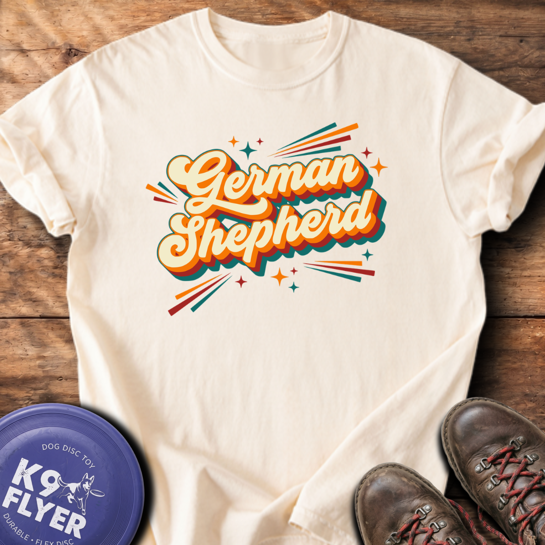 German Shepherd Retro T-Shirt - Ivory