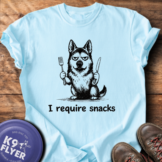 I Require Snacks T-Shirt - Chambray