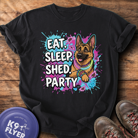 0042 Eat Sleep Shed Party - Black