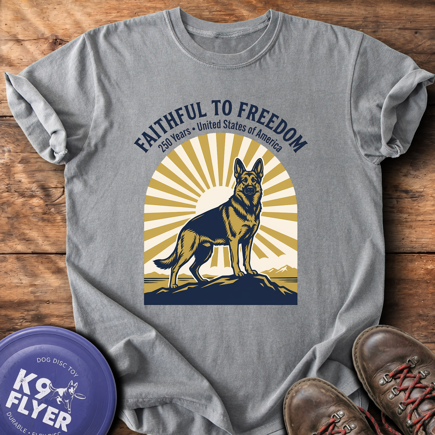 0124 Retro Faithful To Freedom - Grey
