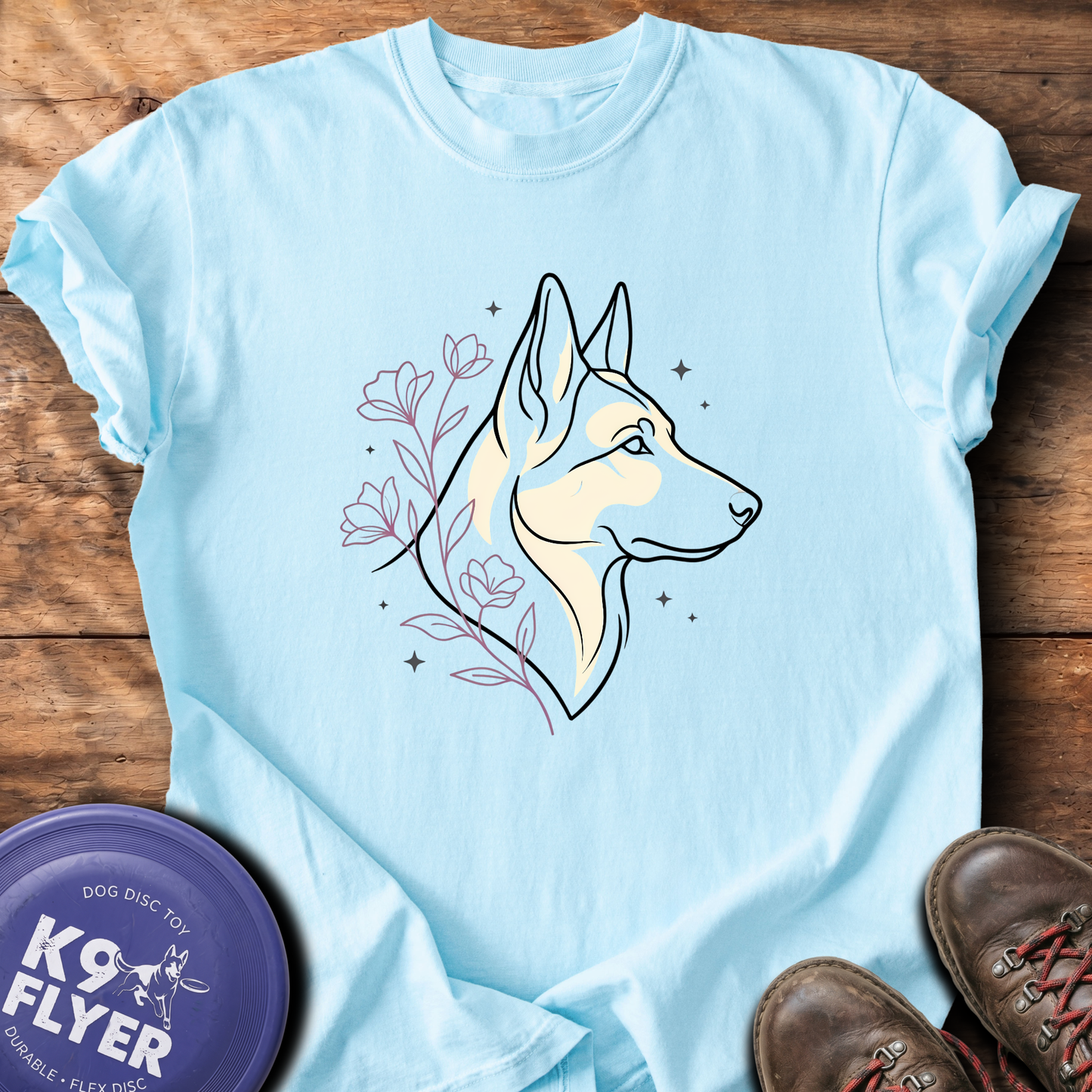 0131 GSD and Flower - Chambray