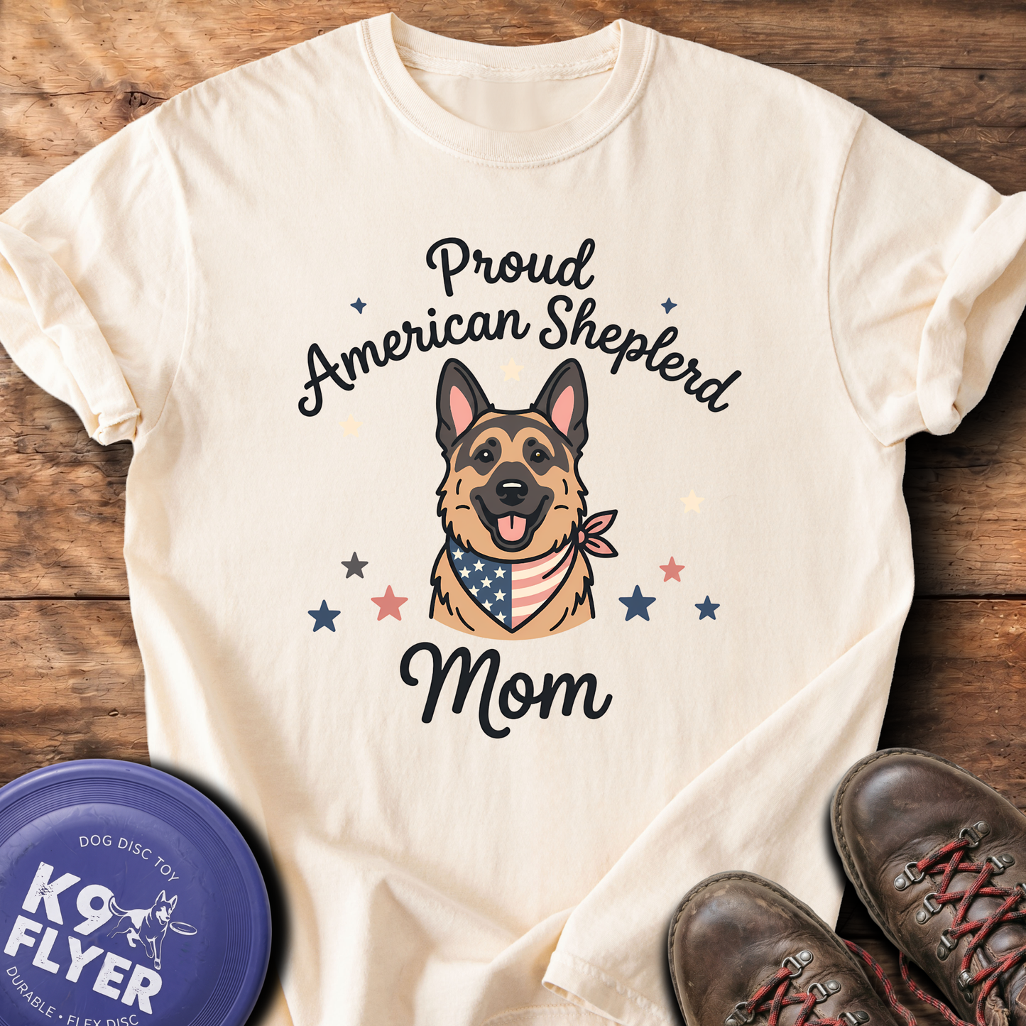 0117 Proud American Shepherd Mom - Ivory
