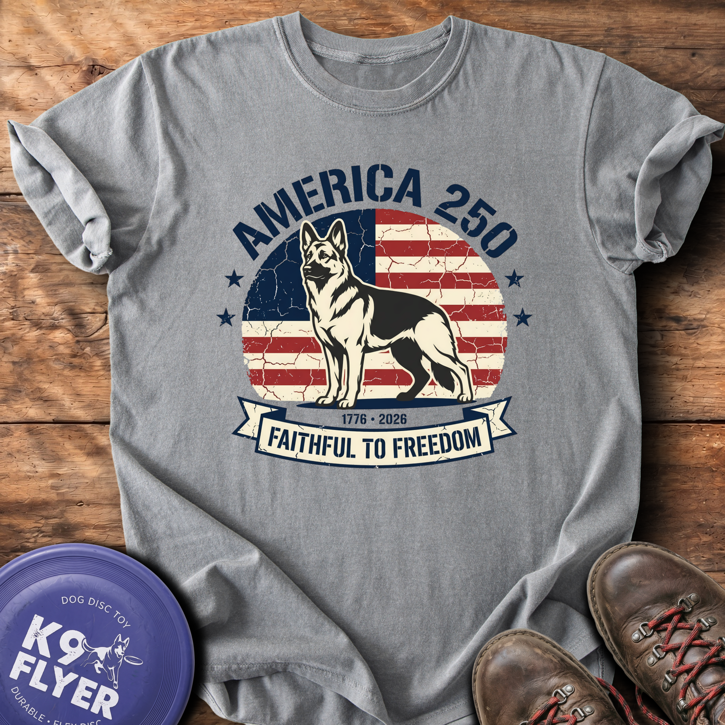 0102 America Flag and GSD - Grey