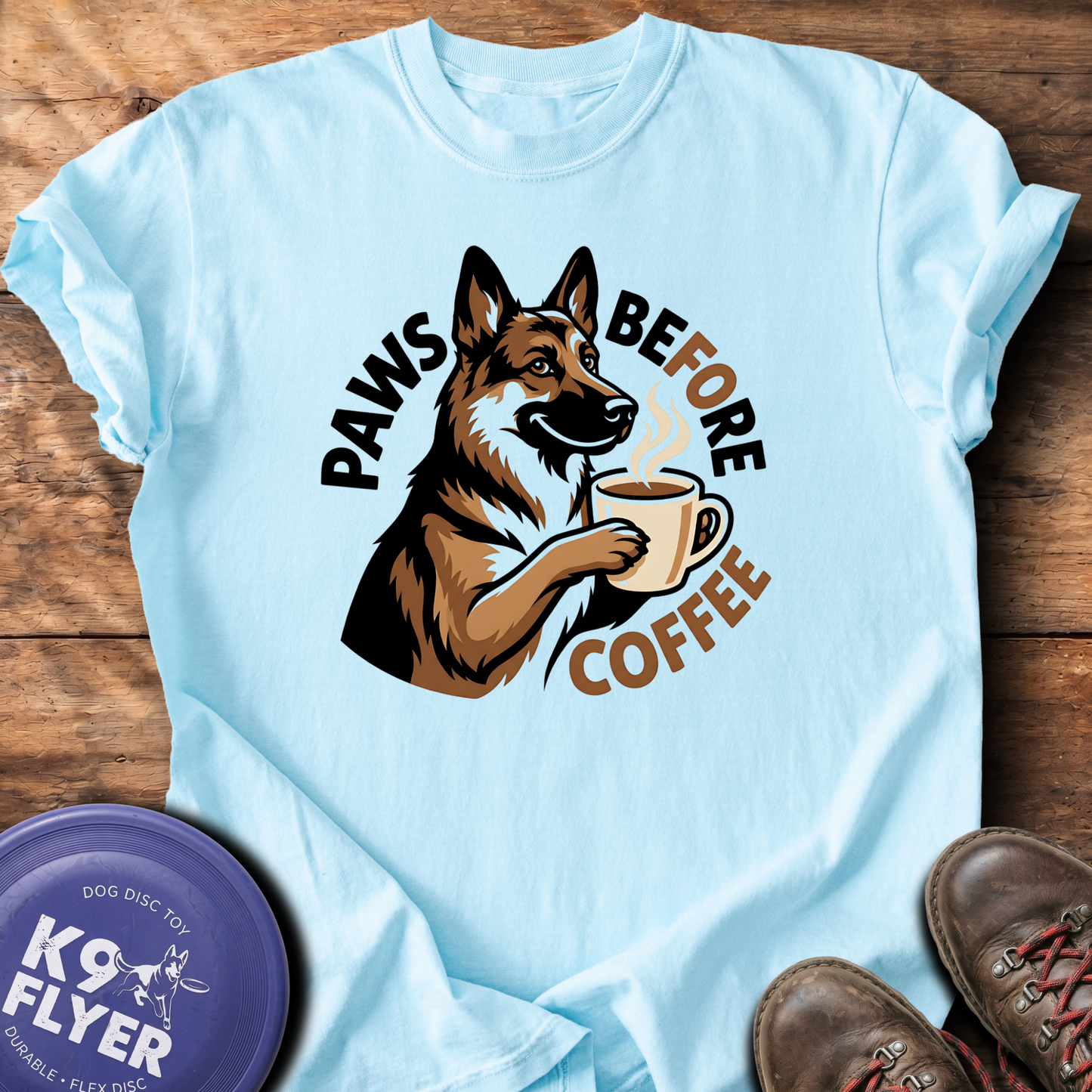 0122 Paws Before Coffee - Chambray