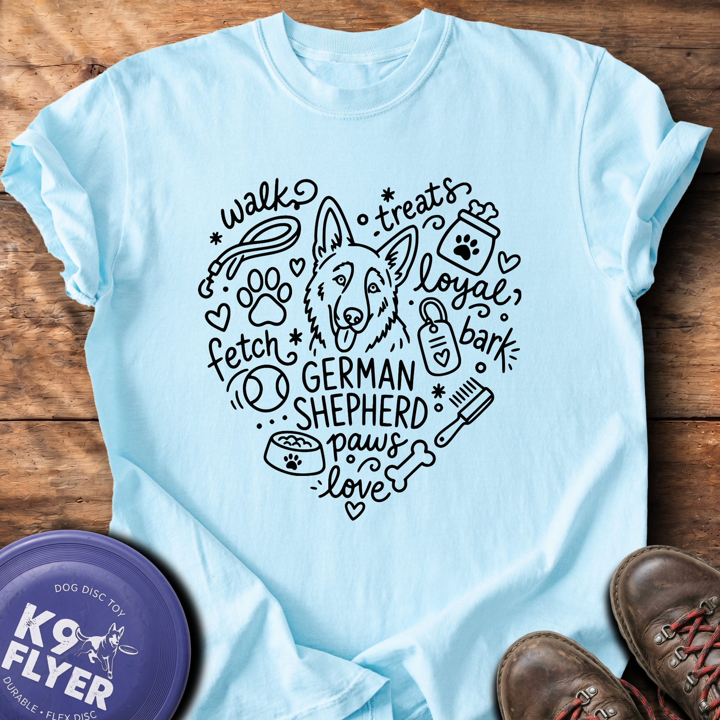 0011 Heart Doodle - Chambray