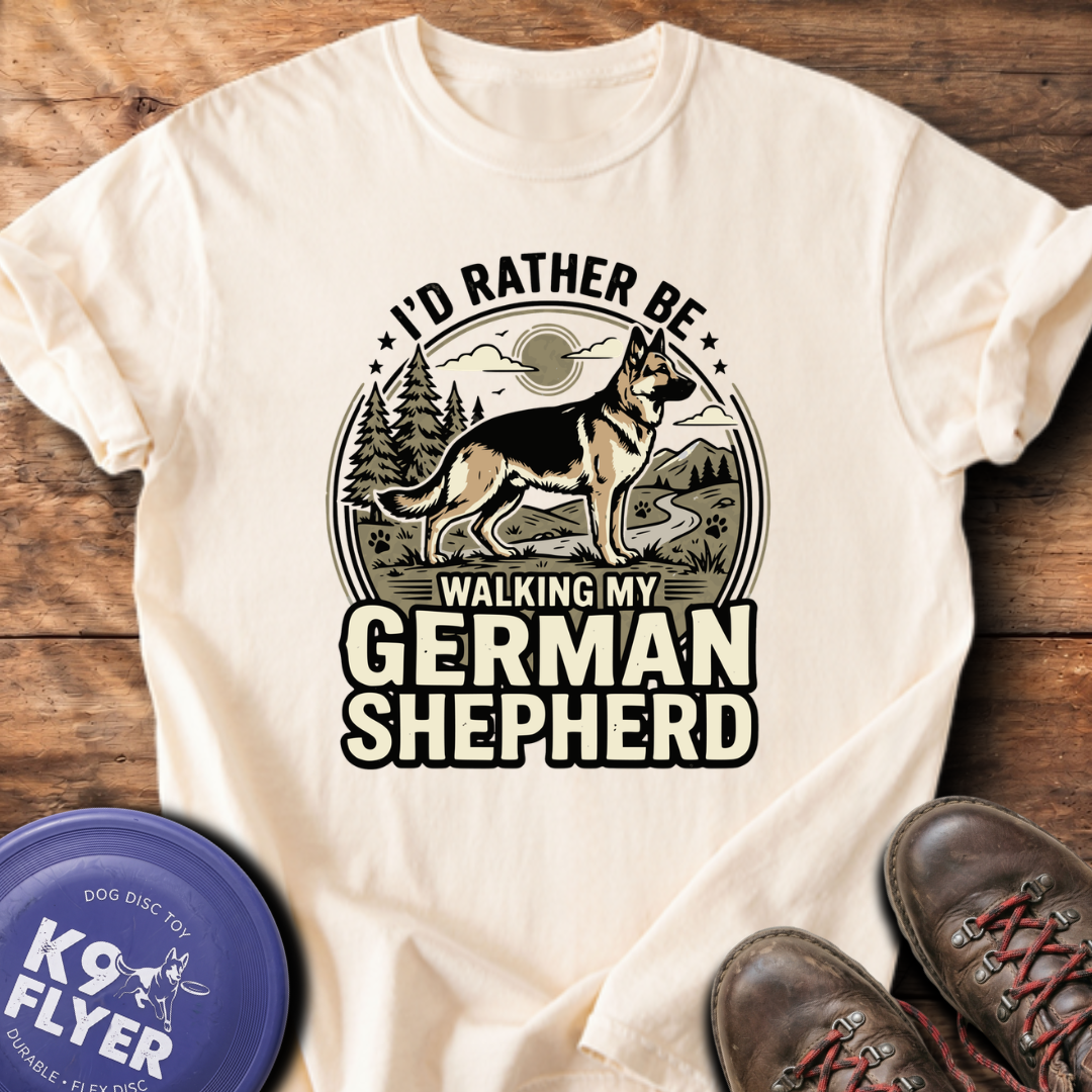 I'd Rather Be Walking My German Shepherd T-Shirt - Ivory