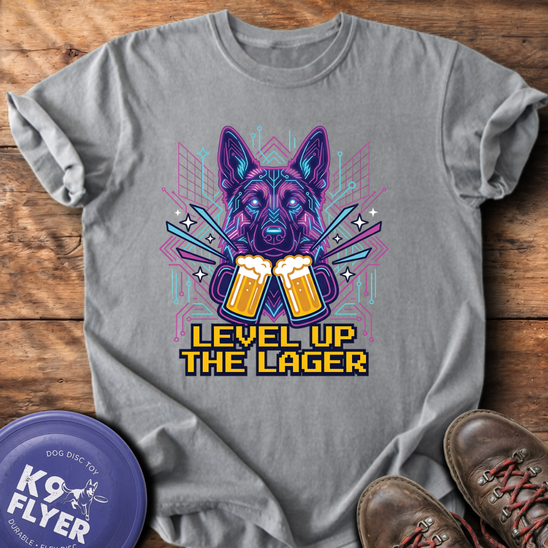 Level Up The Lager T-Shirt - Grey