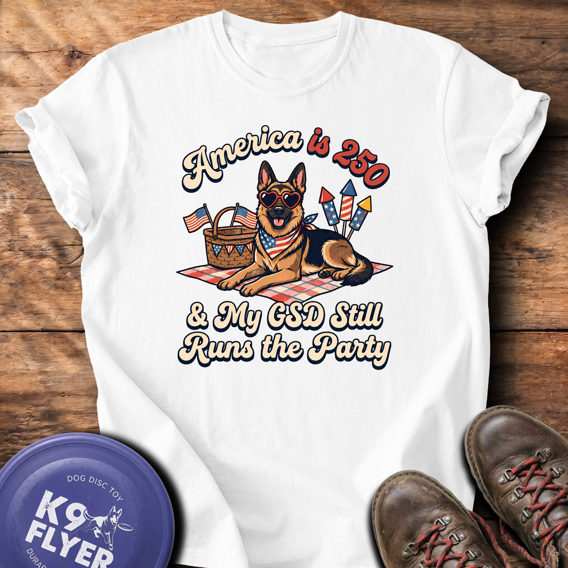 0109 My GSD Still Runs The Party - White