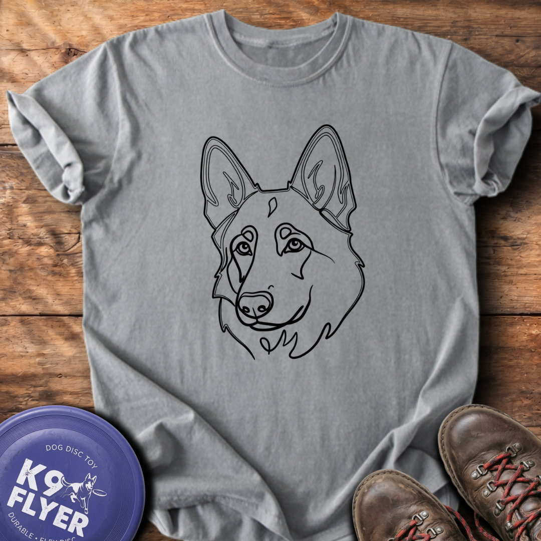 GSD Line Portrait - Grey