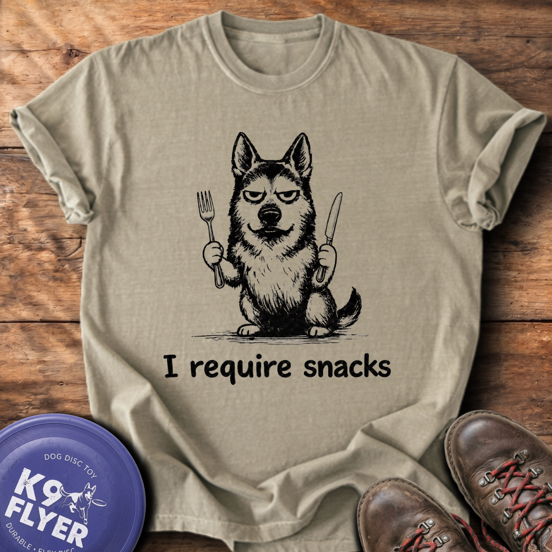 I Require Snacks T-Shirt - Khaki
