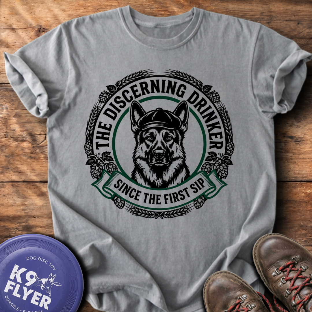 Discerning Drinker T-Shirt - Grey