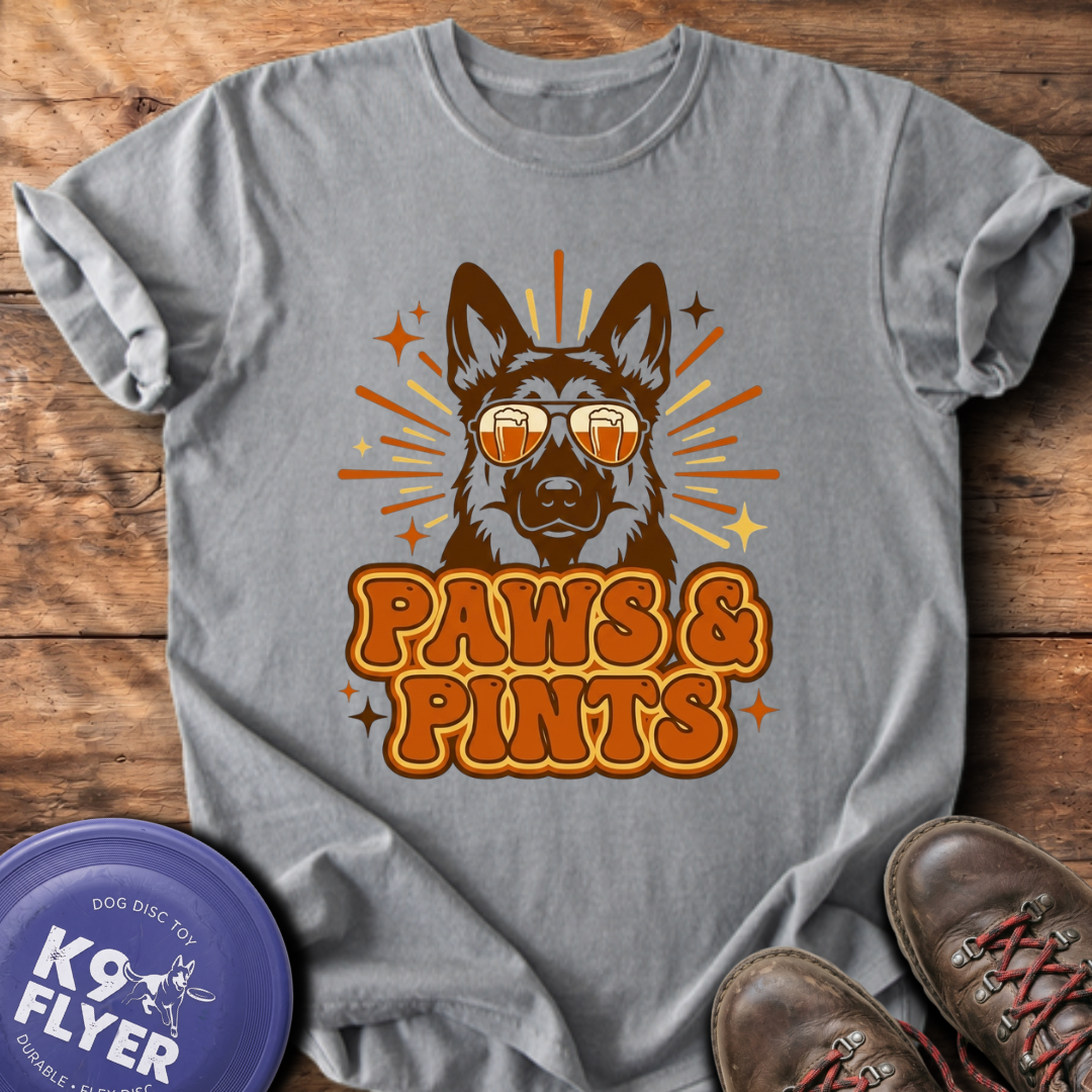 Paws & Pints T-Shirt - Grey