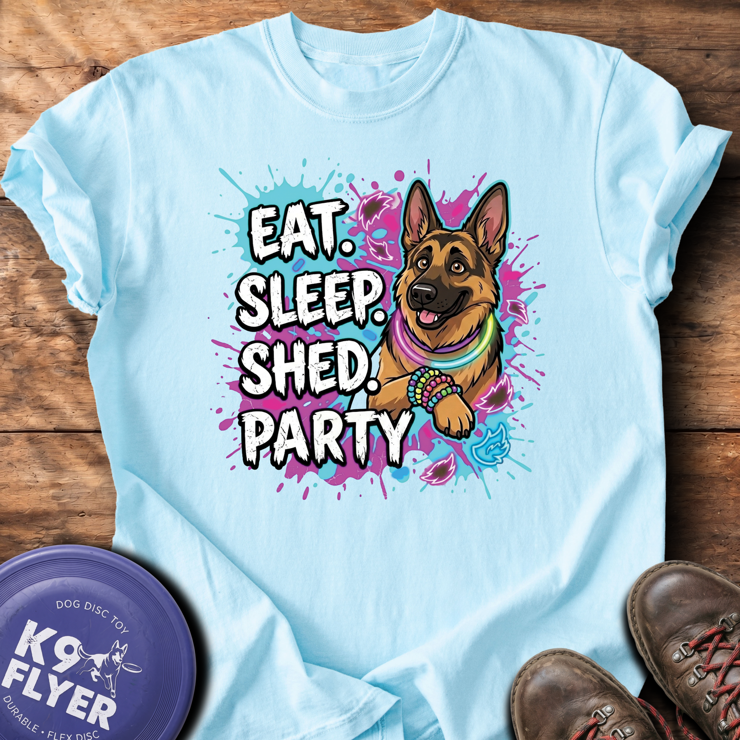 0042 Eat Sleep Shed Party - Chambray