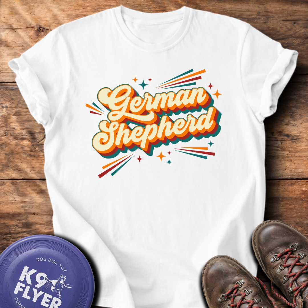 German Shepherd Retro T-Shirt - White