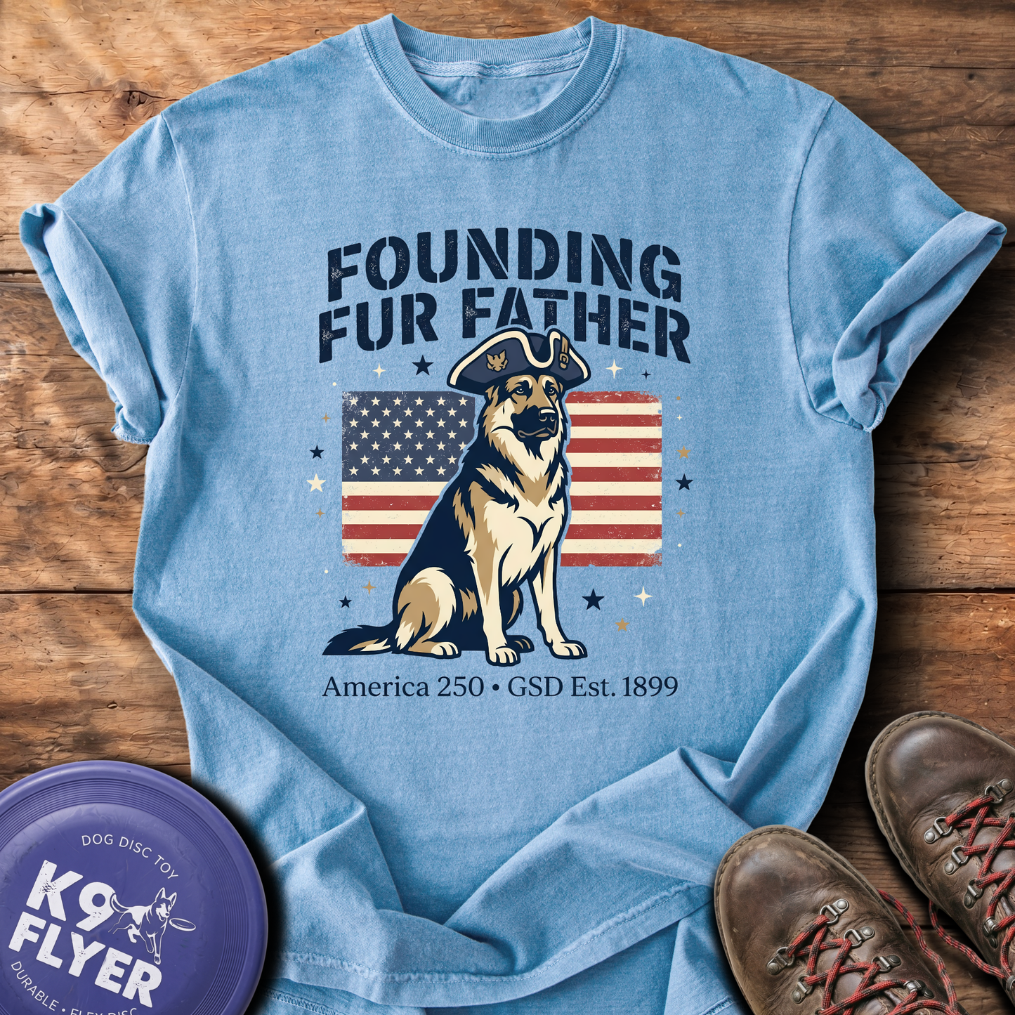 0104 Founding Fur Father - Washed Denim