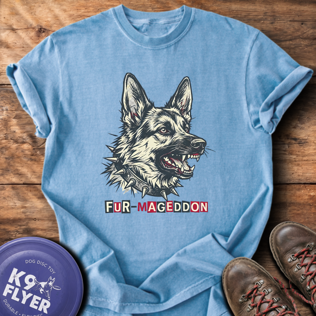 Fur-Mageddon T-Shirt - Washed Denim