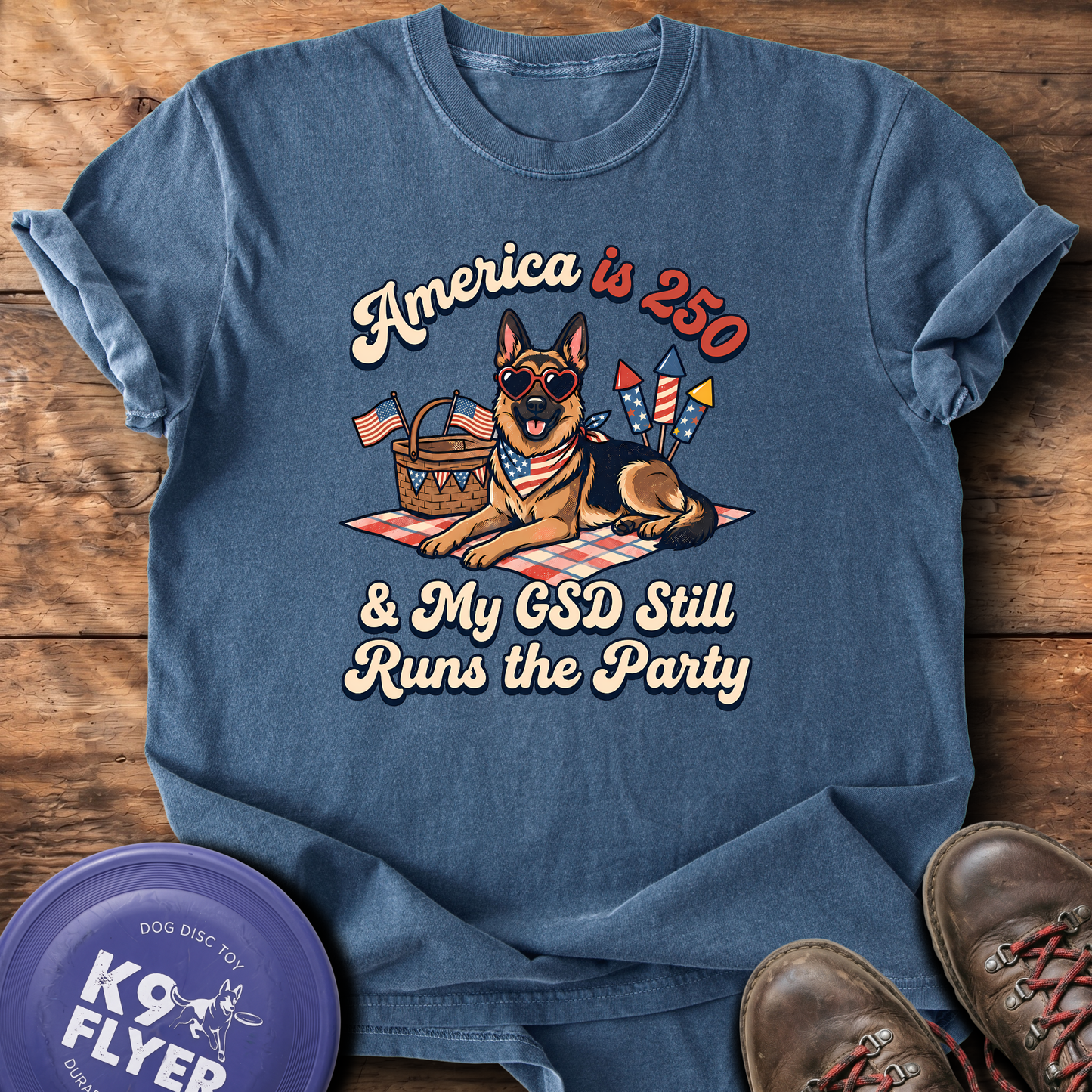 0109 My GSD Still Runs The Party - Denim