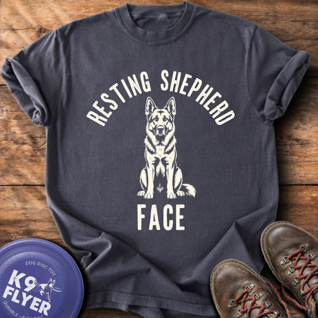 Resting Shepherd Face T-Shirt - Graphite