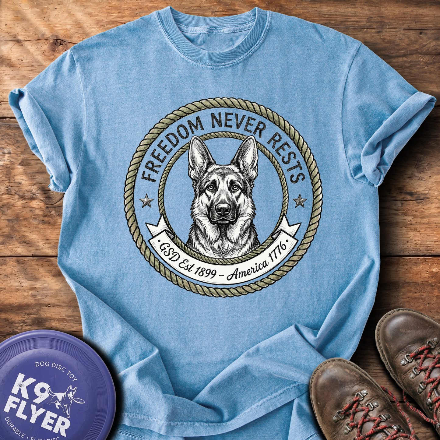 0106 Freedom Never Rests - Washed Denim