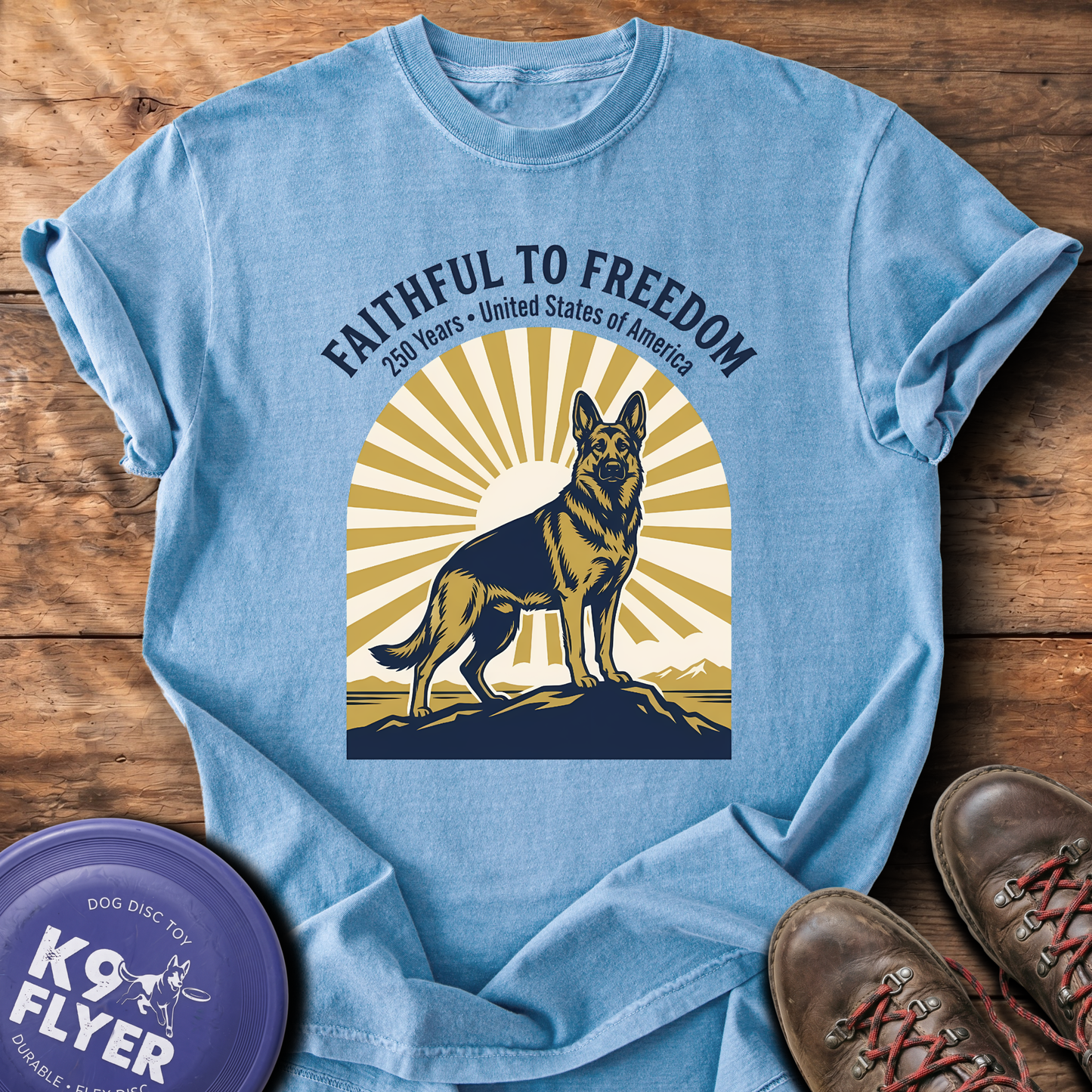 0124 Retro Faithful To Freedom - WashedDenim