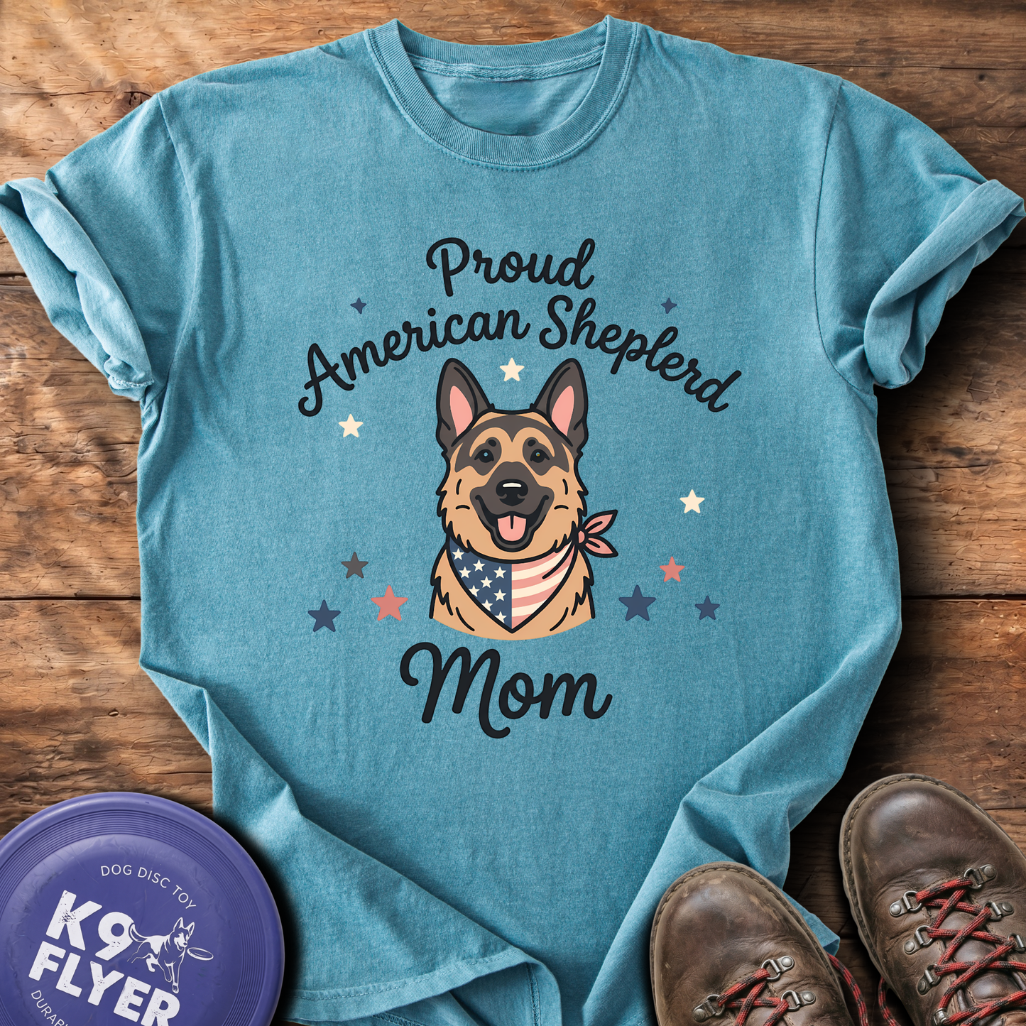 0117 Proud American Shepherd Mom - IceBlue