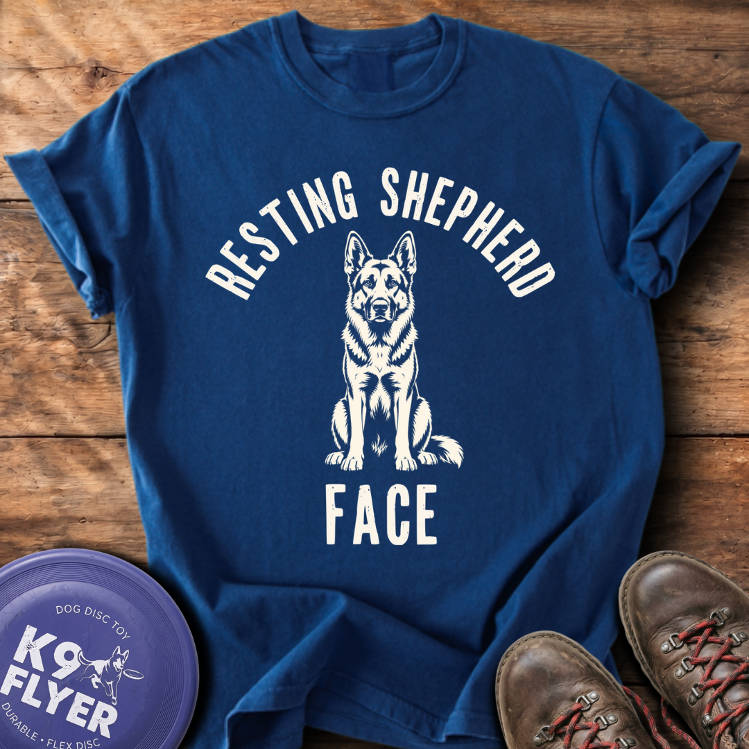 Resting Shepherd Face T-Shirt - True Navy