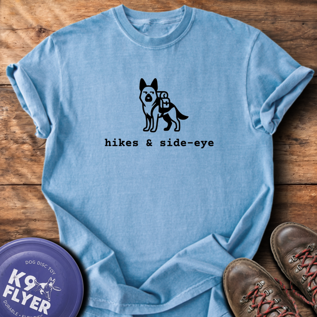 Hikes & Side Eye T-Shirt - Washed Denim
