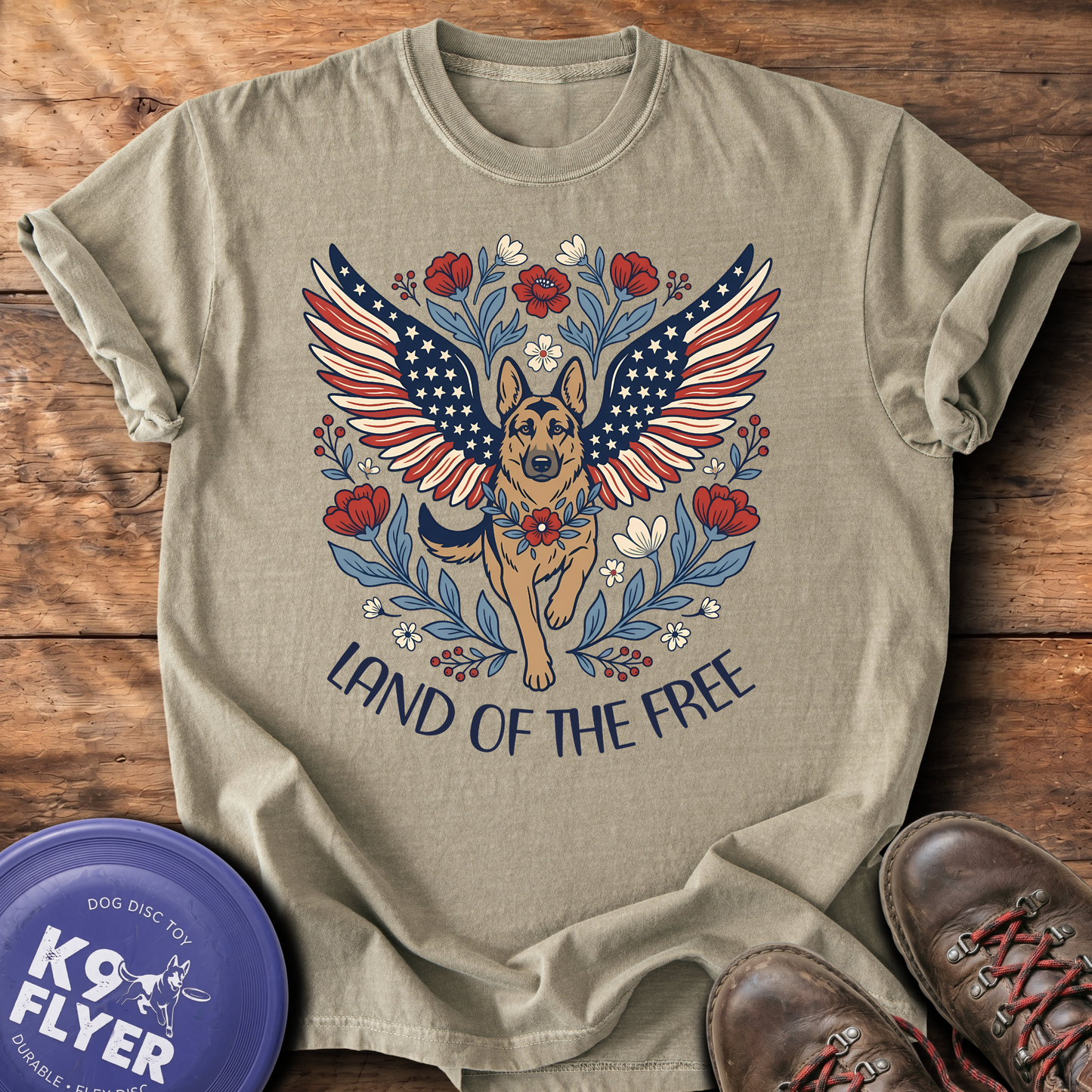 0128 Land Of The Free GSD - Khaki