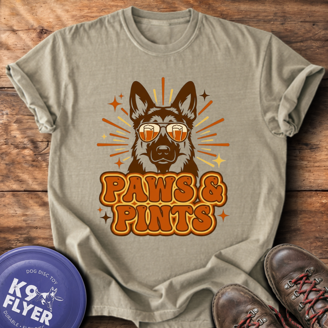 Paws & Pints T-Shirt - Khaki