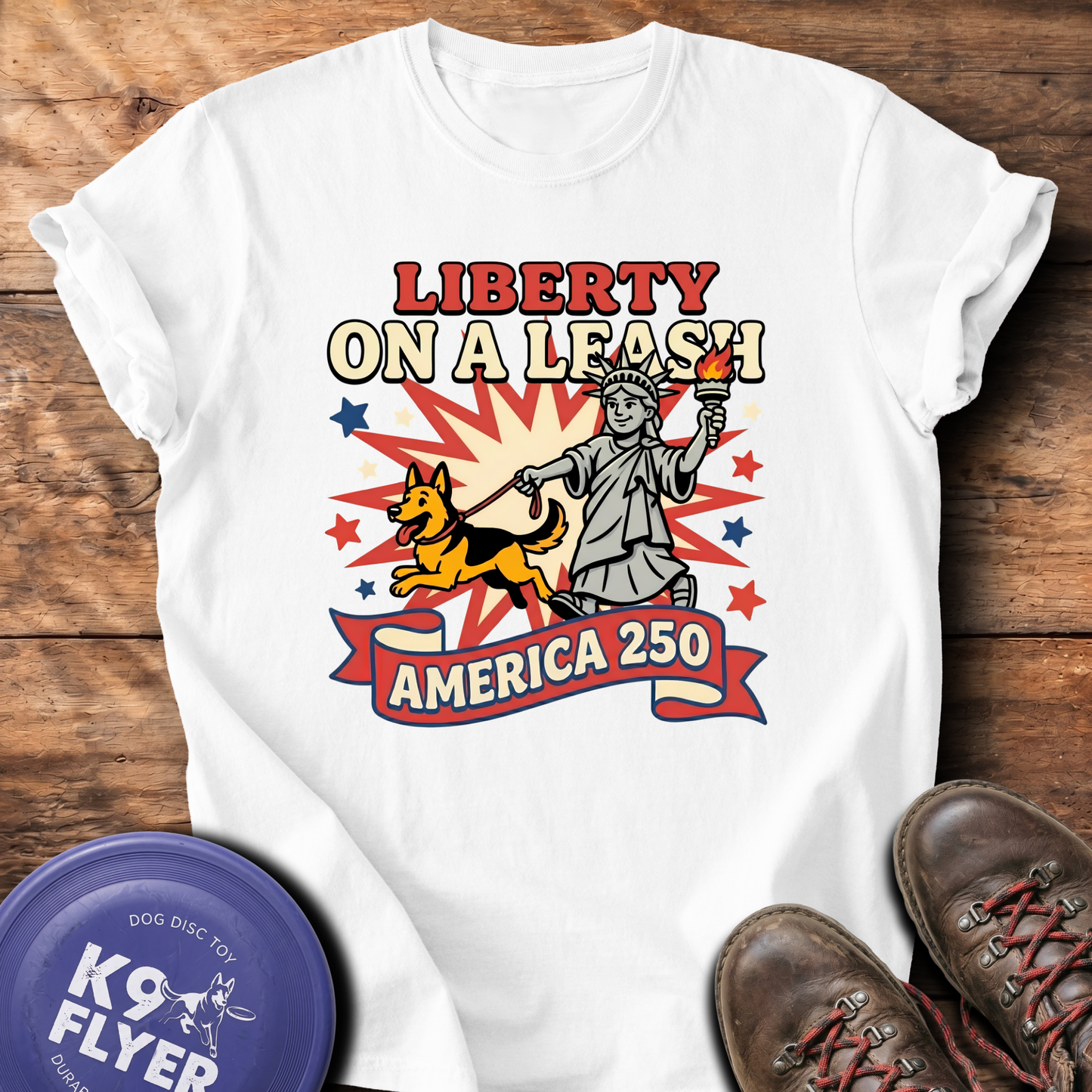 0114 Liberty On A Leash - White