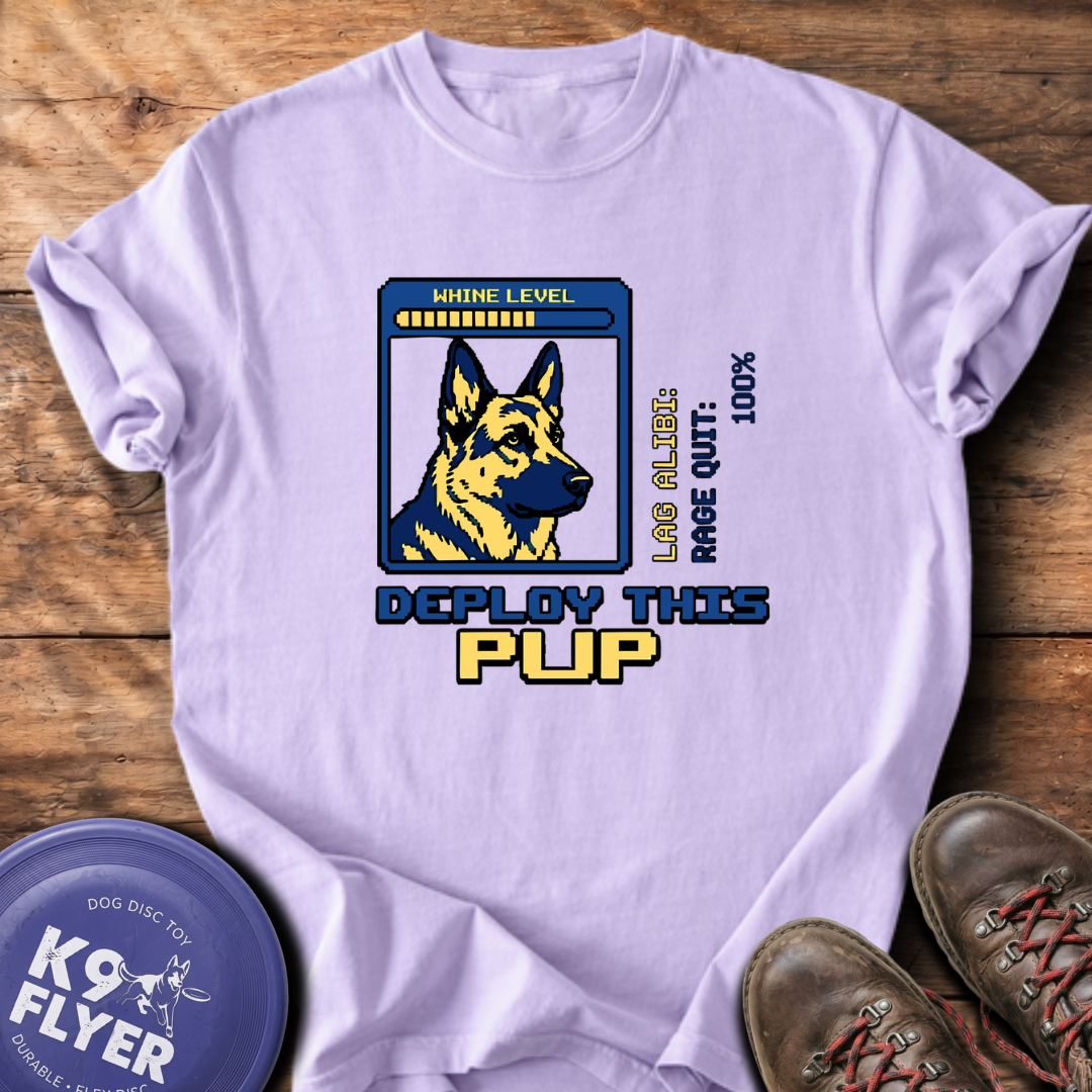 Deploy This Pup T-Shirt - Orchid