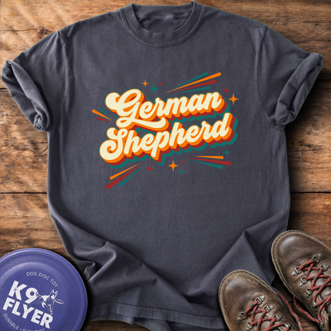 German Shepherd Retro T-Shirt - Graphite
