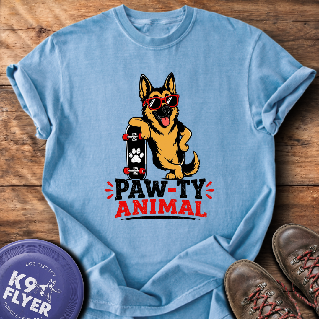 Pawty Animal T-Shirt - Washed Denim