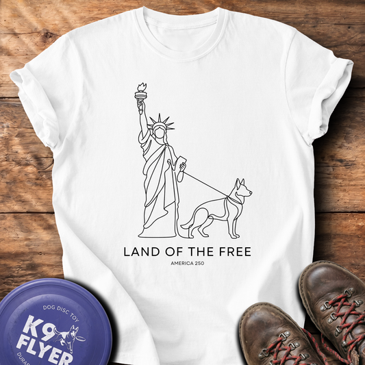 0115 Land Of Free Line Art - White