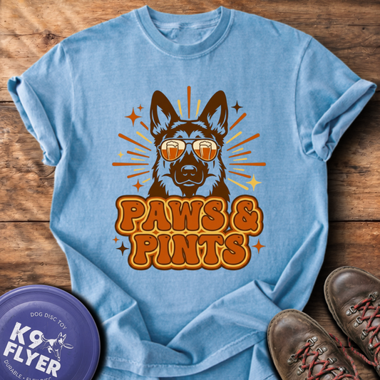 Paws & Pints T-Shirt - Washed Denim