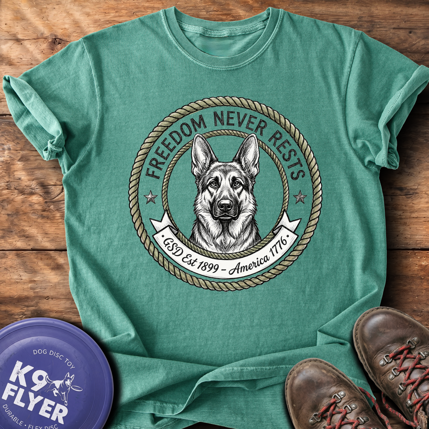 0106 Freedom Never Rests - Light Green